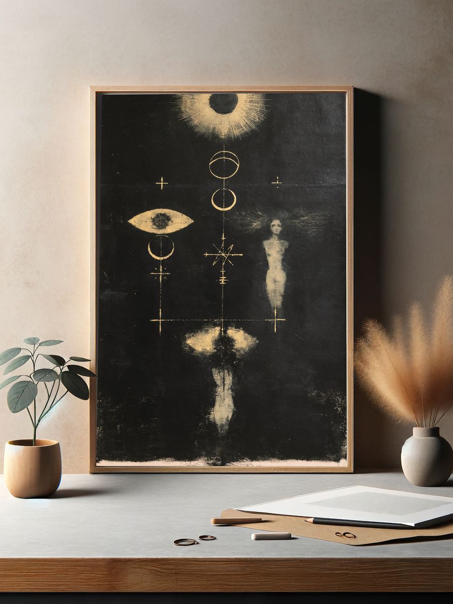 Mystic Occult Symbols Fine-Art Poster. — room view 2