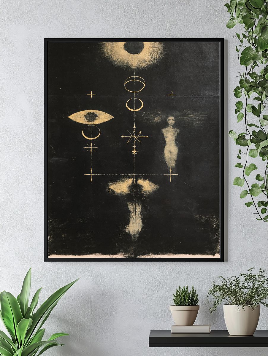 Mystic Occult Symbols Fine-Art Poster. — room view 4
