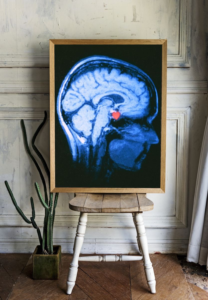 Brain Love Typography Print. room preview