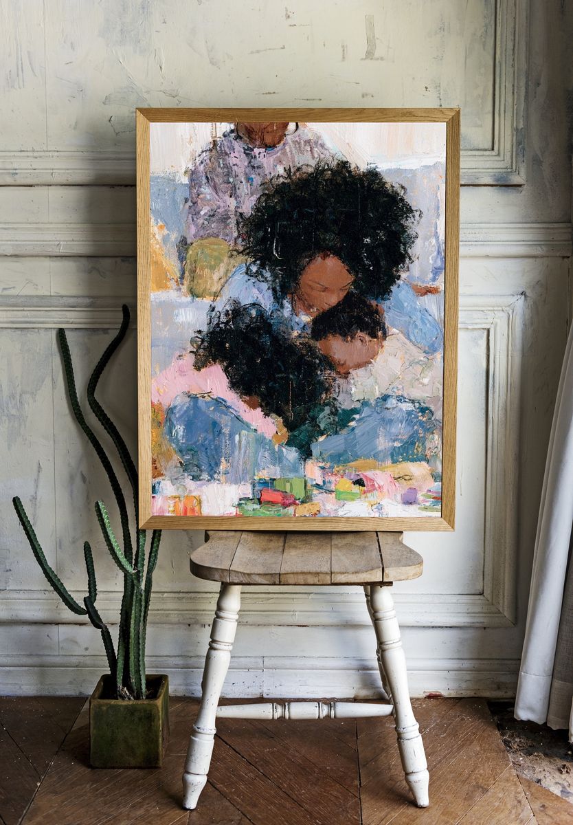 Mother and Child Contemporary Print. — room view 1