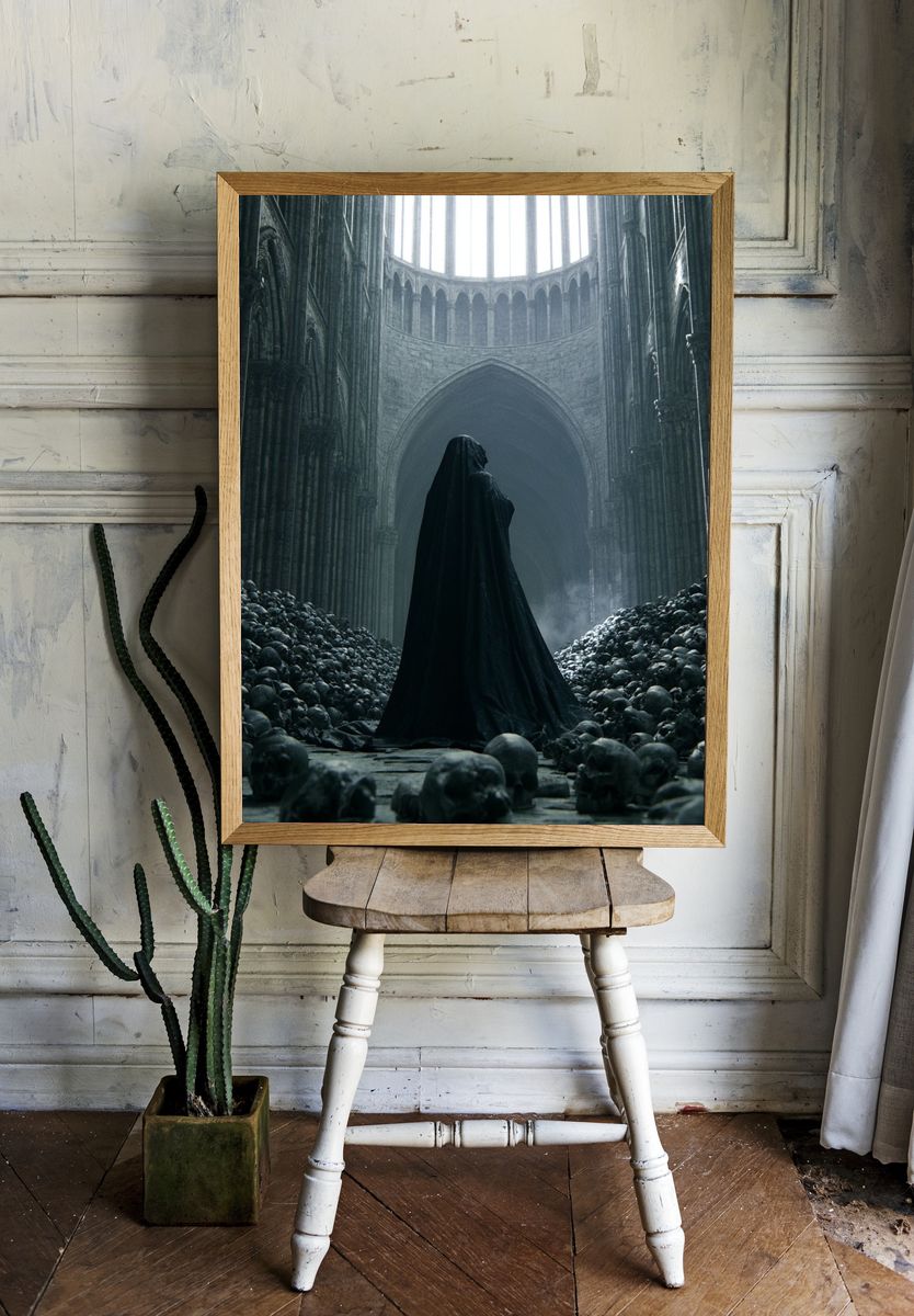 Gothic Cathedral of Skulls — Dark Print. — room view 1