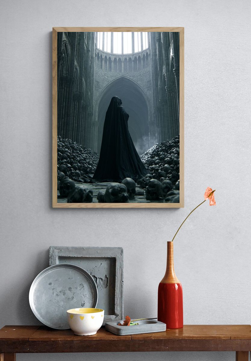 Gothic Cathedral of Skulls — Dark Print. — room view 3