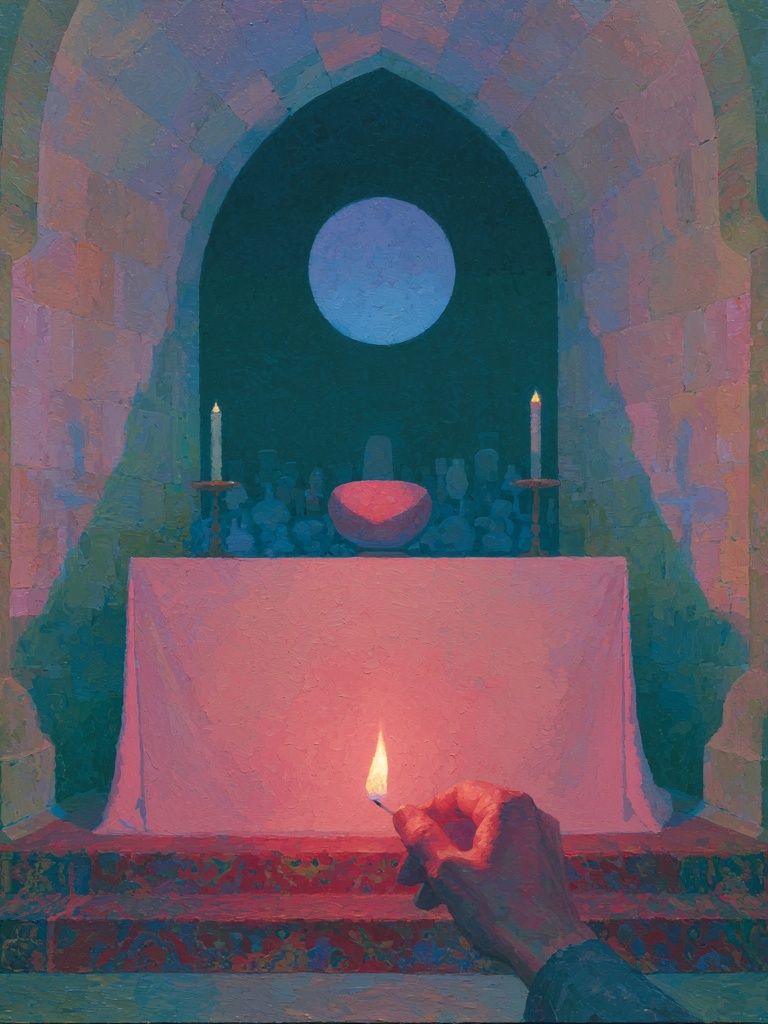 Mystic Altar Candlelight Poster. poster — fine-art art