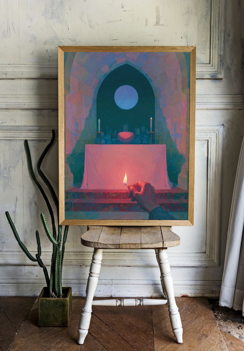 Mystic Altar Candlelight Poster. — room view 1
