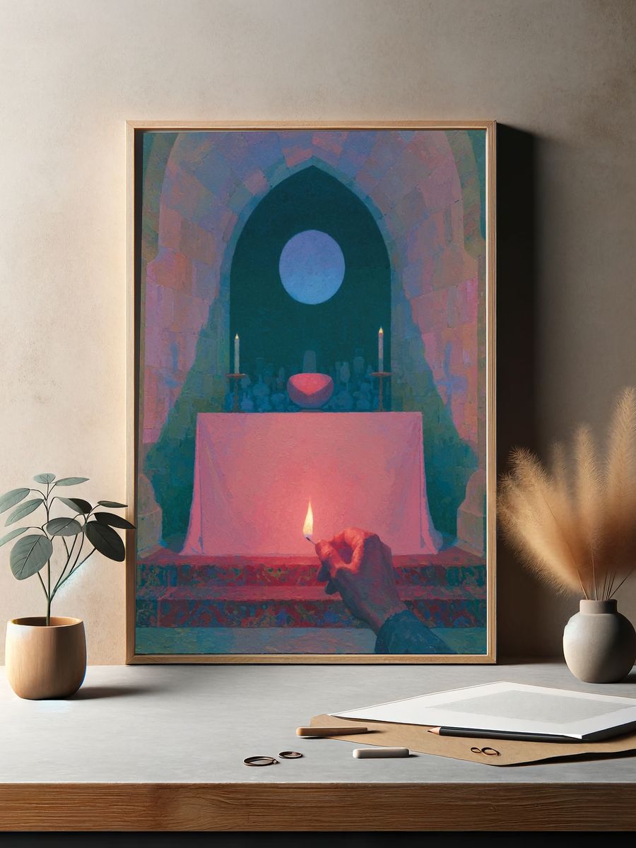 Mystic Altar Candlelight Poster. — room view 2