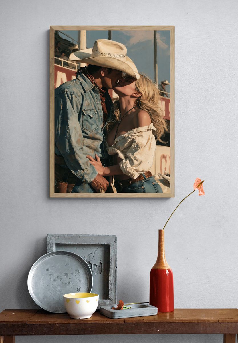 Cowboy Romance — Fine-Art Print. — room view 3