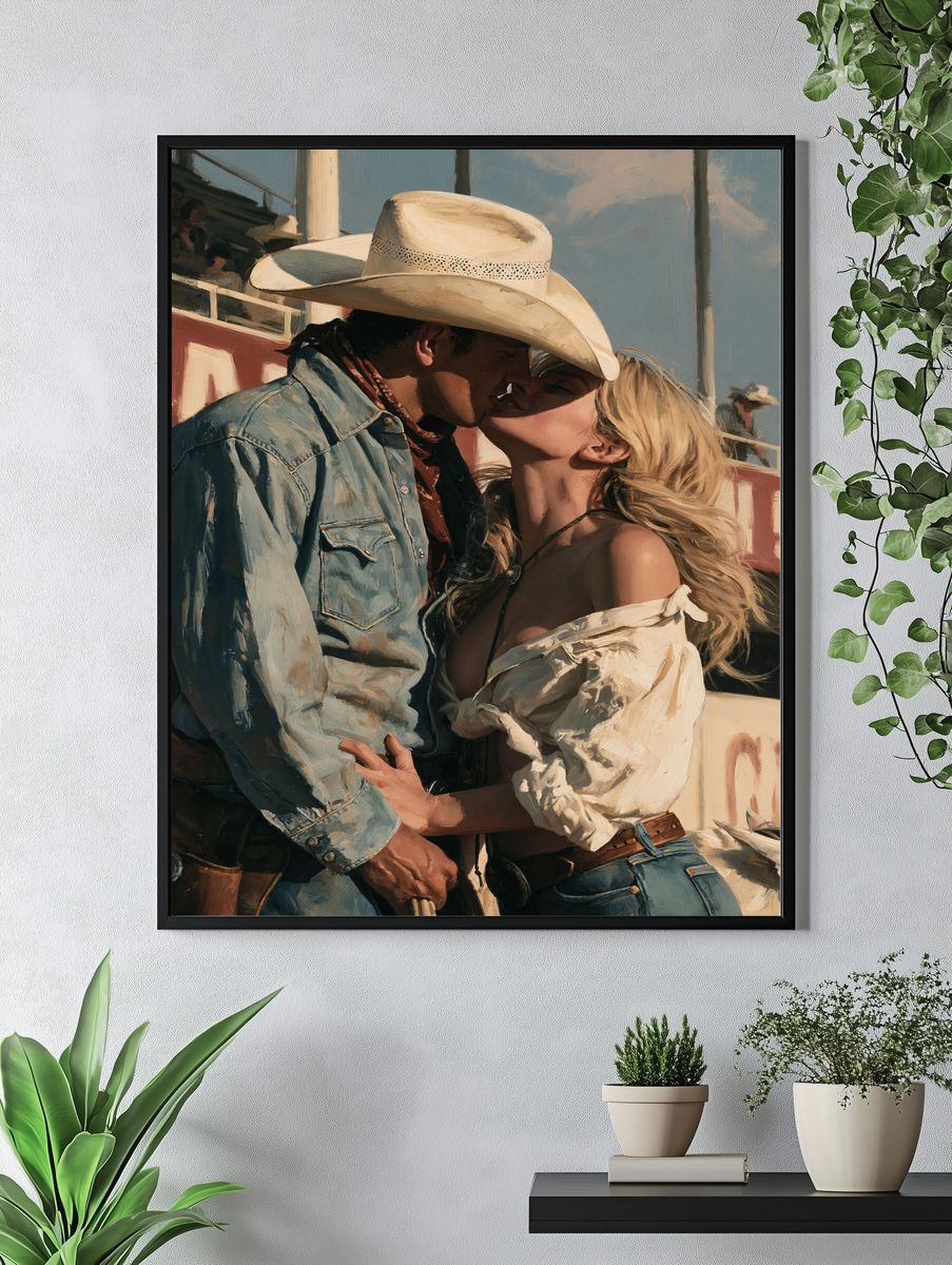 Cowboy Romance — Fine-Art Print. — room view 4