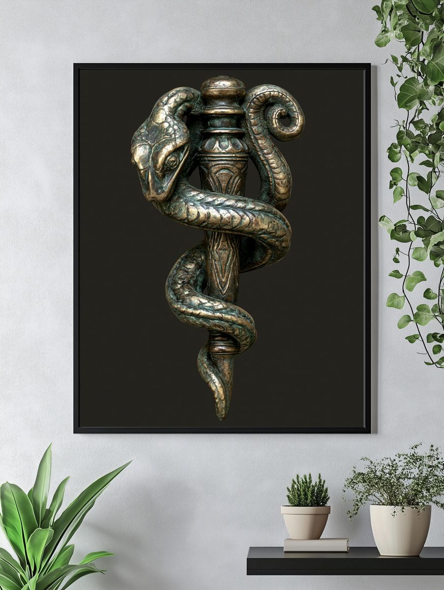 Serpent Staff Sculpture Poster. — room view 4