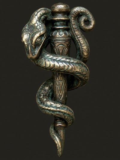 Serpent Staff Sculpture Poster. poster
