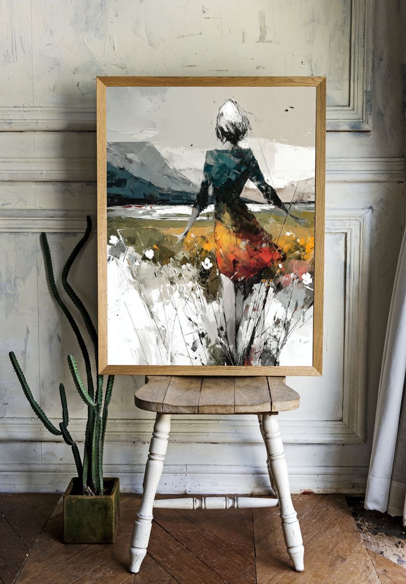 Abstract Woman in Landscape Print. — room view 1