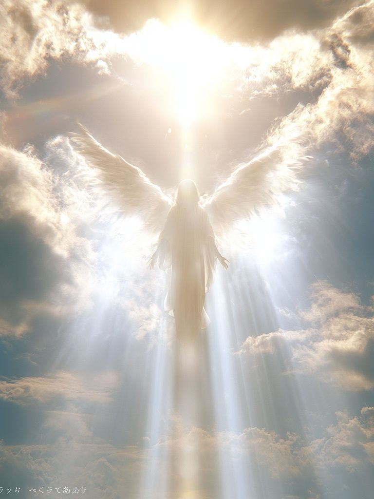 Celestial Angel in Clouds Poster. poster — fine-art art