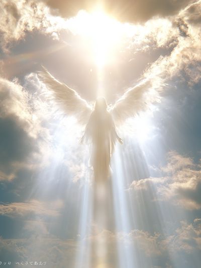 Celestial Angel in Clouds Poster.