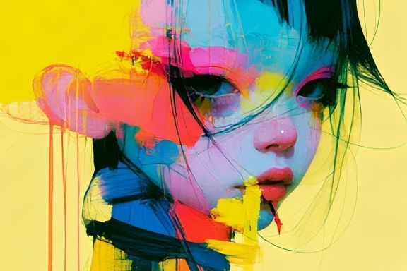 Color Splash Portrait Poster. poster — fine-art art