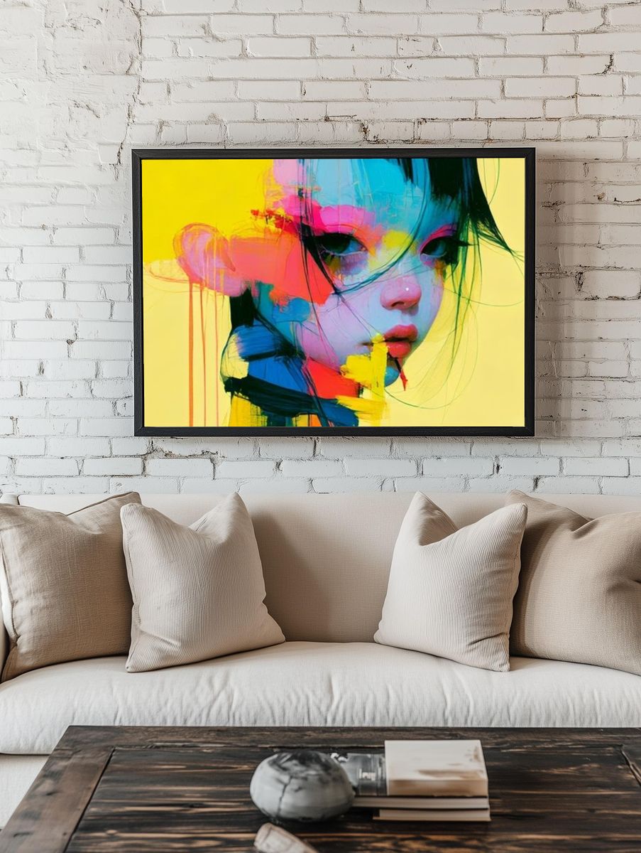 Color Splash Portrait Poster. — room view 1