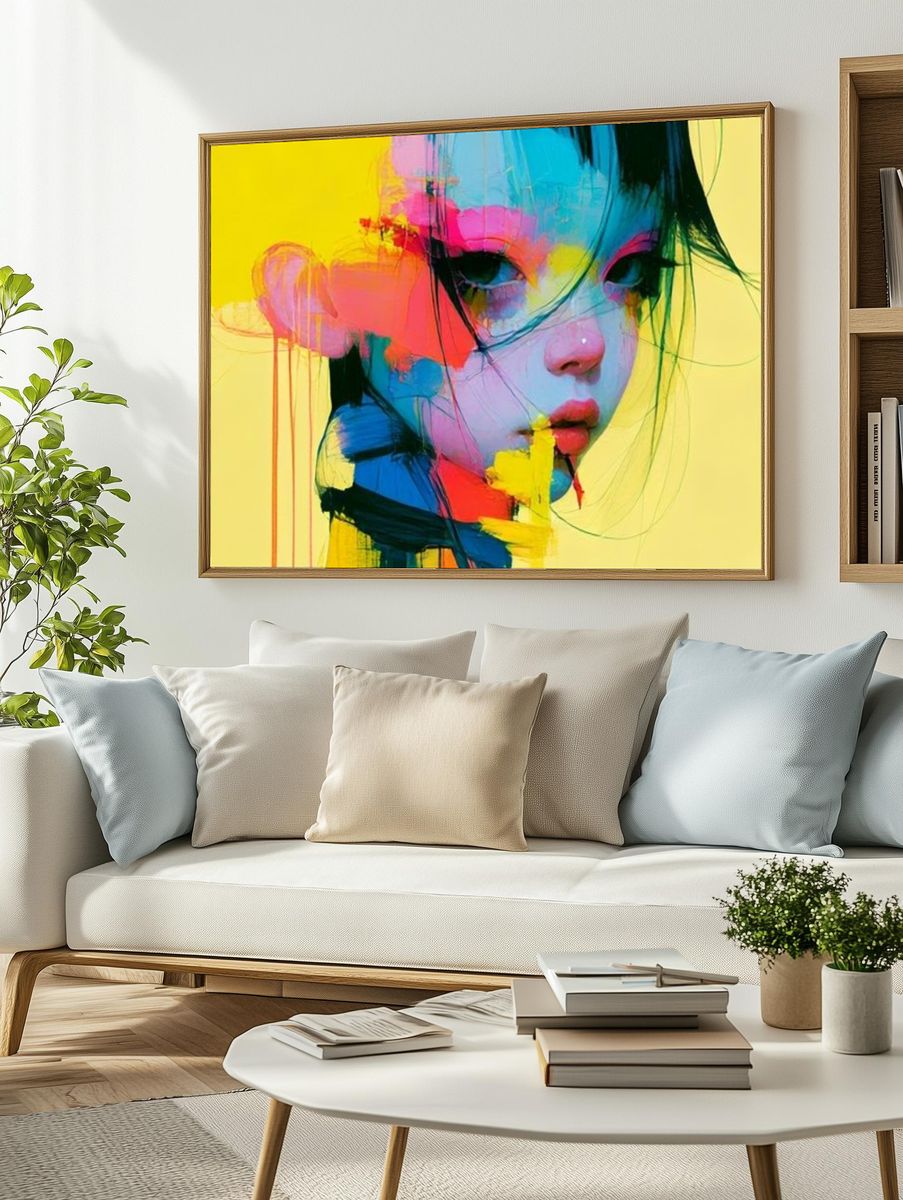 Color Splash Portrait Poster. — room view 2