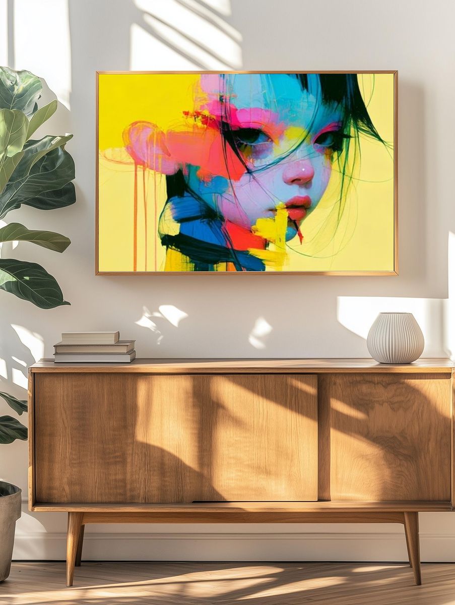 Color Splash Portrait Poster. — room view 3