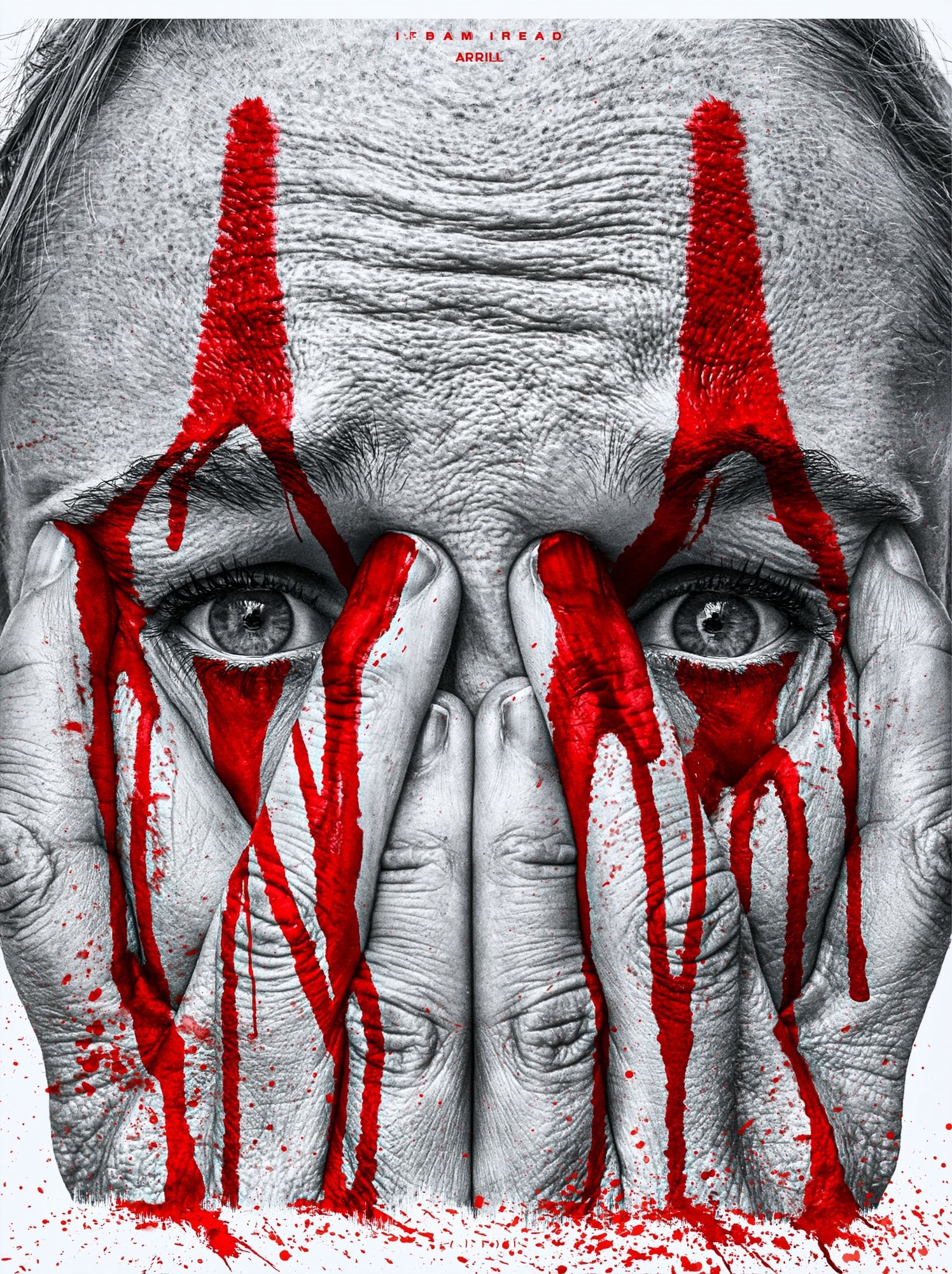 Red Paint Face Horror Print. poster — fine-art art