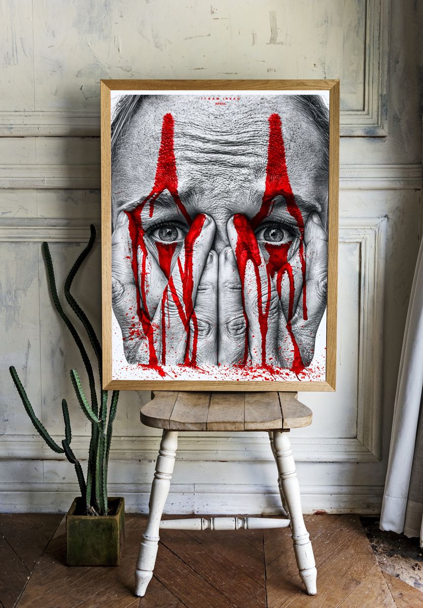 Red Paint Face Horror Print. room preview