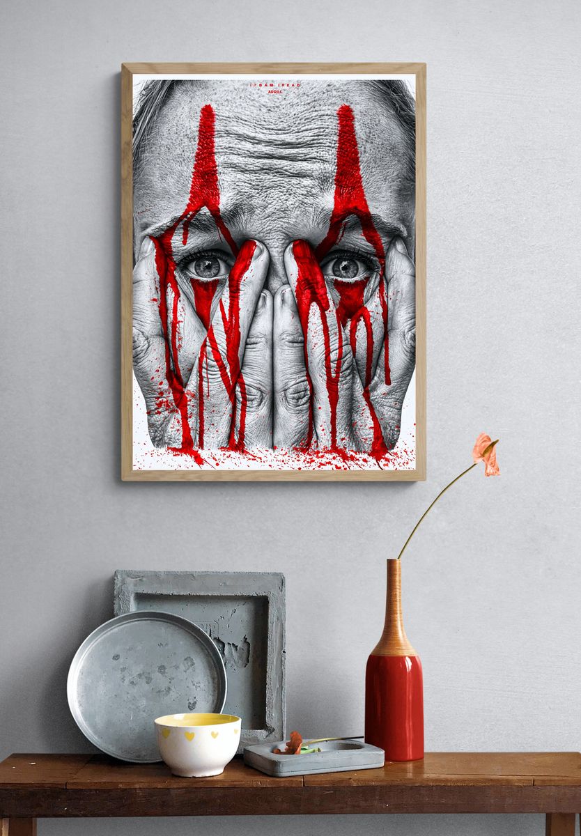 Red Paint Face Horror Print. — room view 3