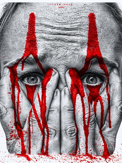 Red Paint Face Horror Print.
