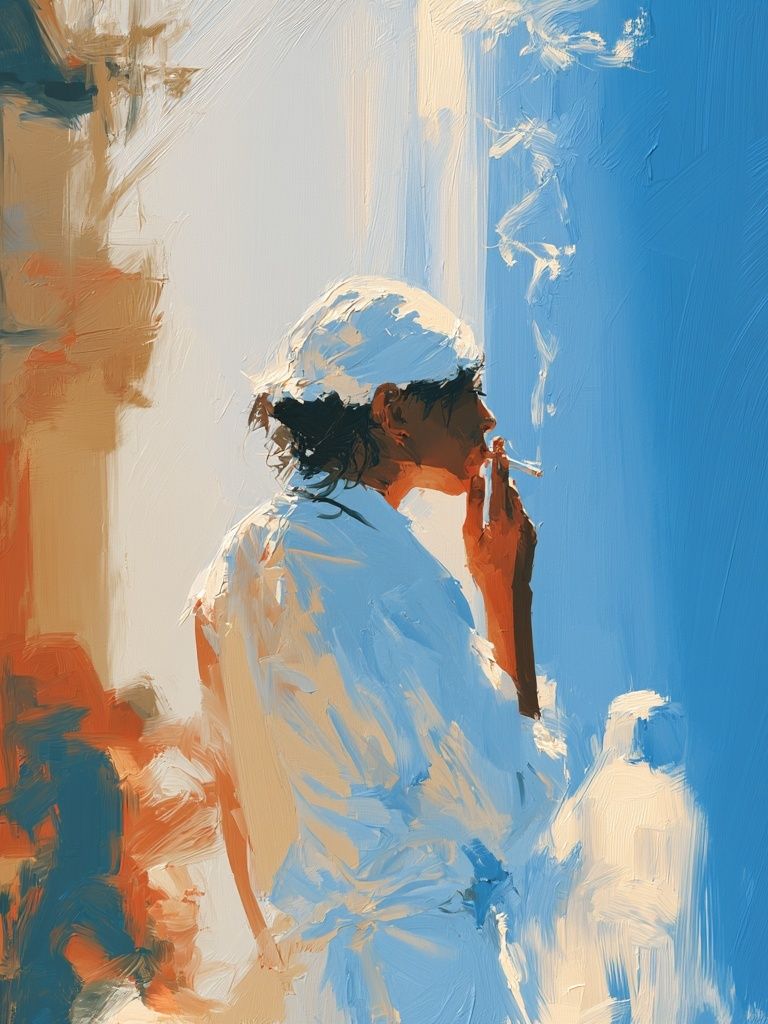 Smoky Figure in Blue — Fine-Art Print. poster — fine-art art