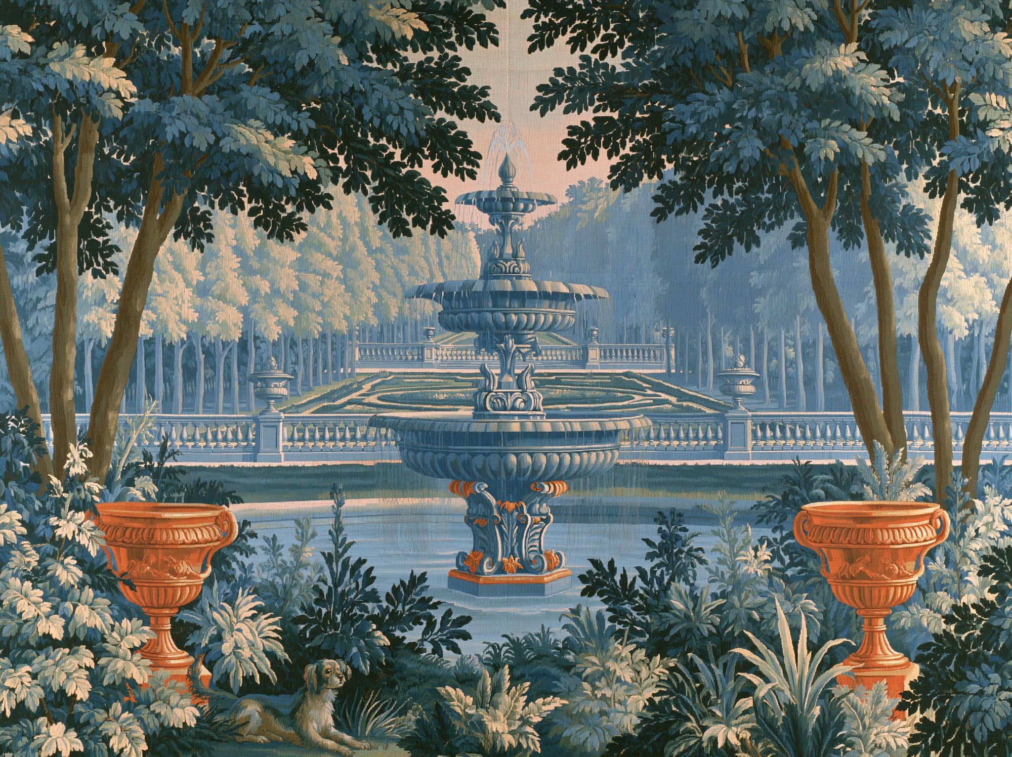 Formal Garden Fountain Print. poster detail