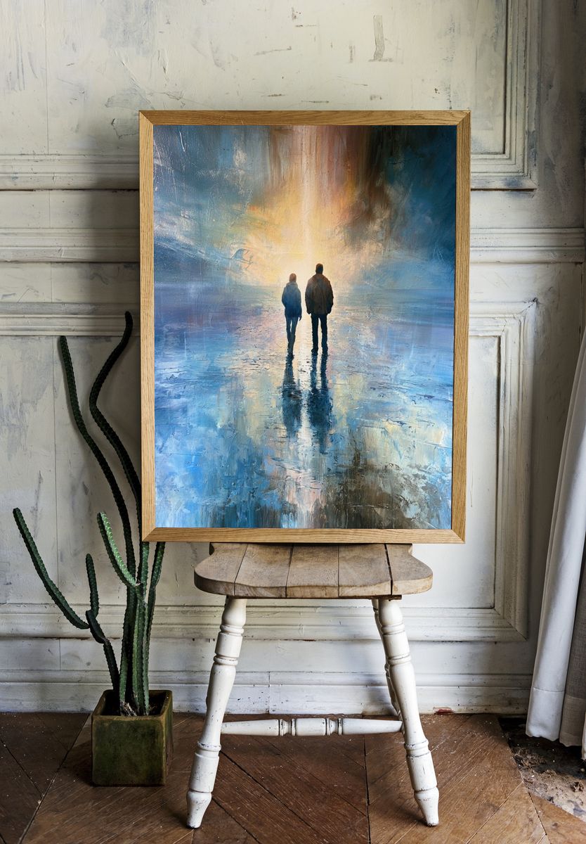 Solitary Walk in Light Print. room preview