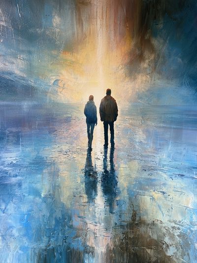 Solitary Walk in Light Print. poster