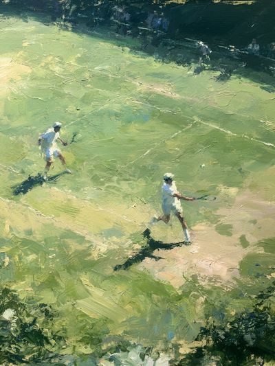 Tennis Court Impressionist Poster. poster print