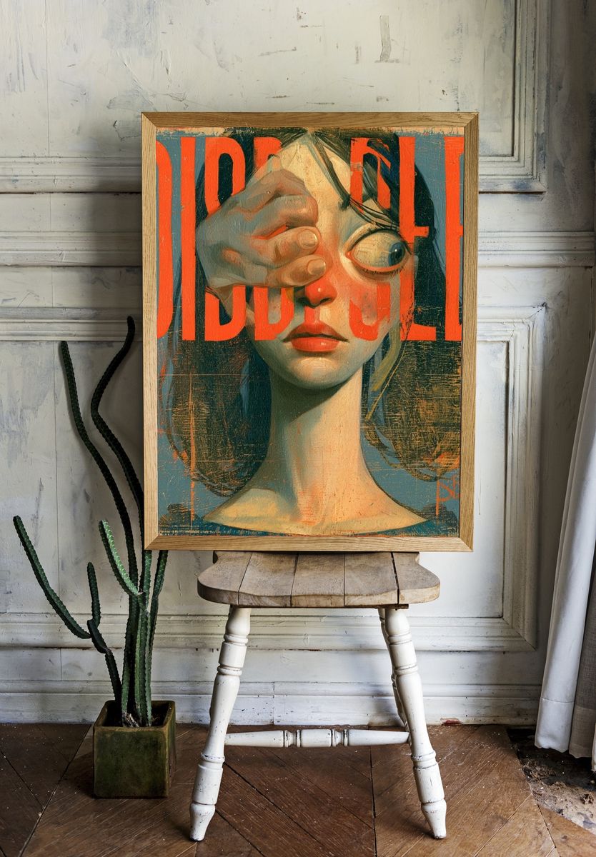 Surreal Dissonance Portrait Print. — room view 1