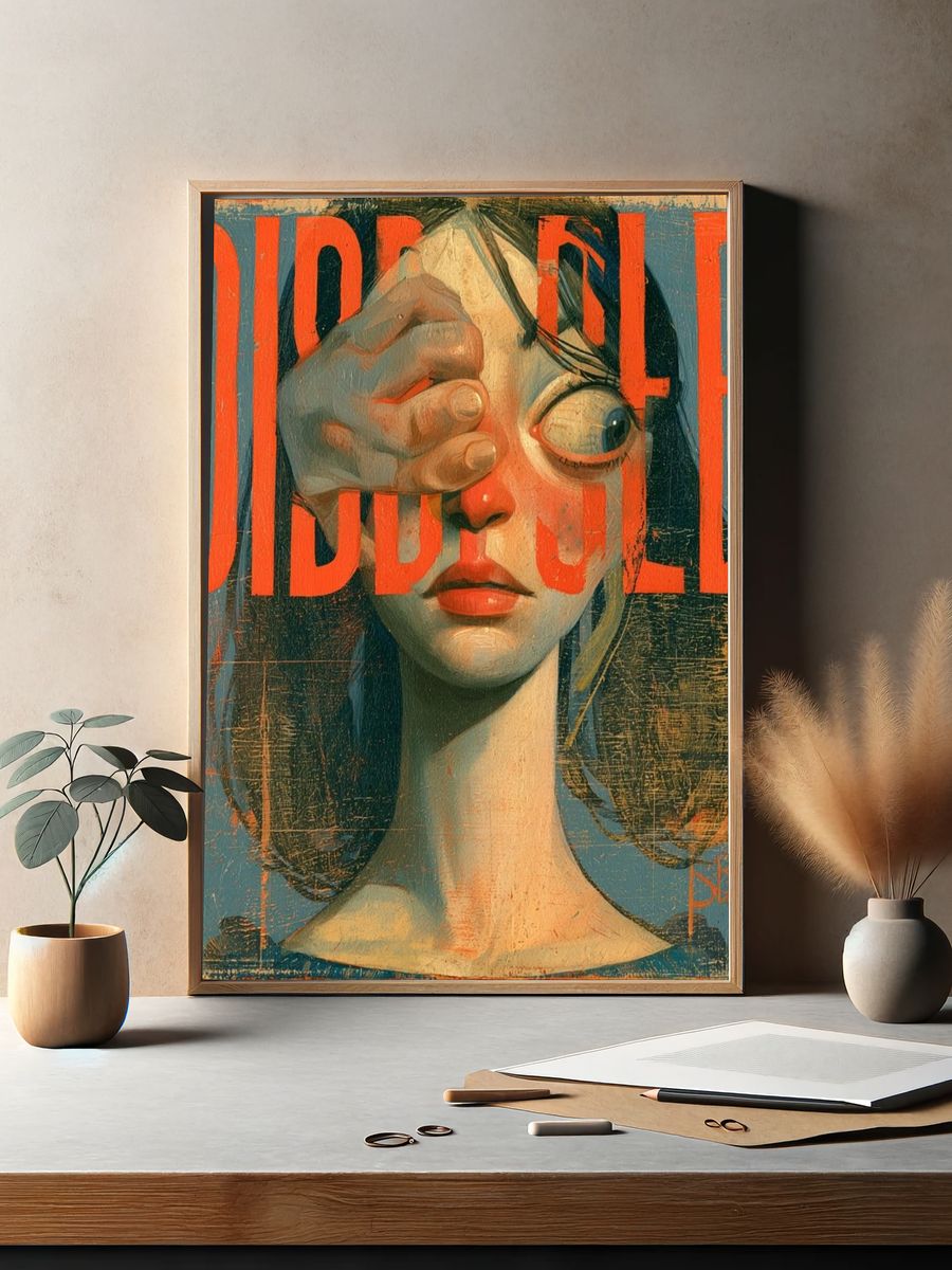 Surreal Dissonance Portrait Print. — room view 2