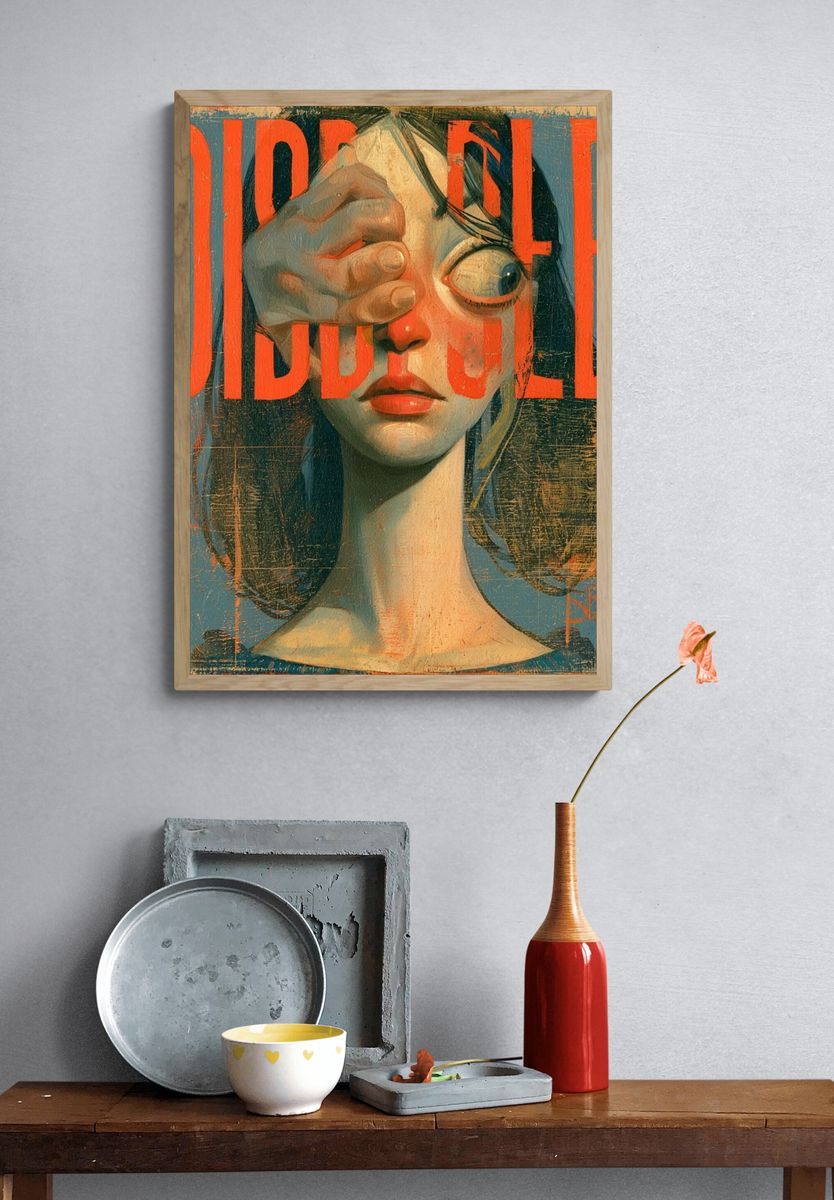 Surreal Dissonance Portrait Print. — room view 3