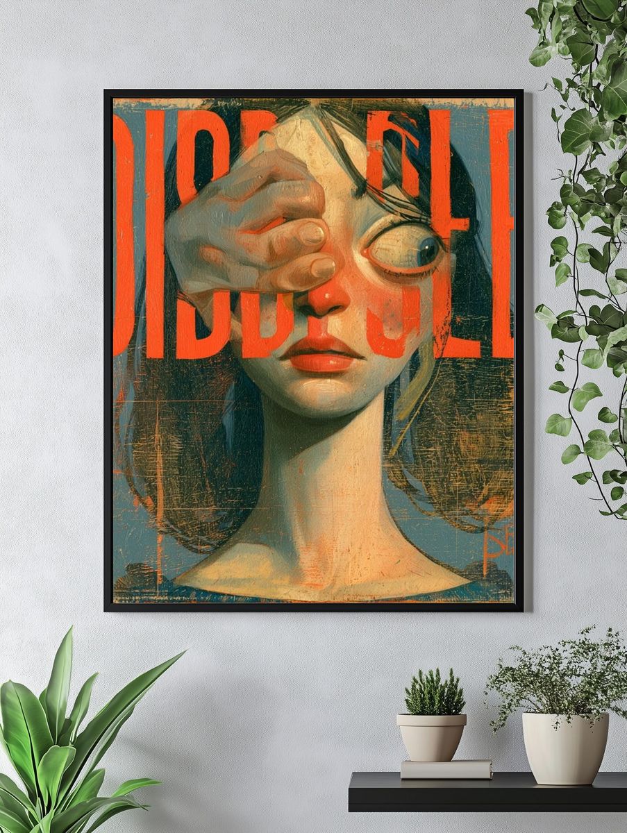 Surreal Dissonance Portrait Print. — room view 4