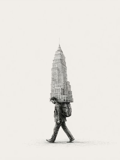 City Walker Surrealism Print. poster print