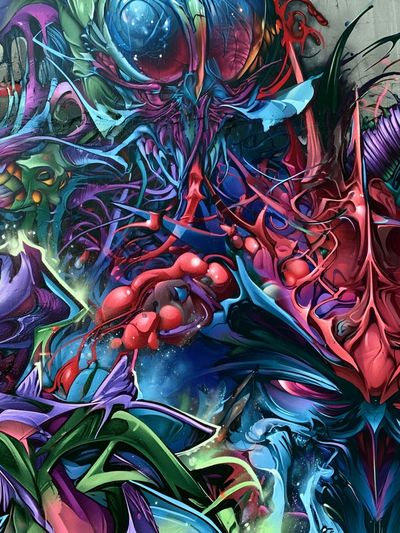 Neon Graffiti Mask Poster.