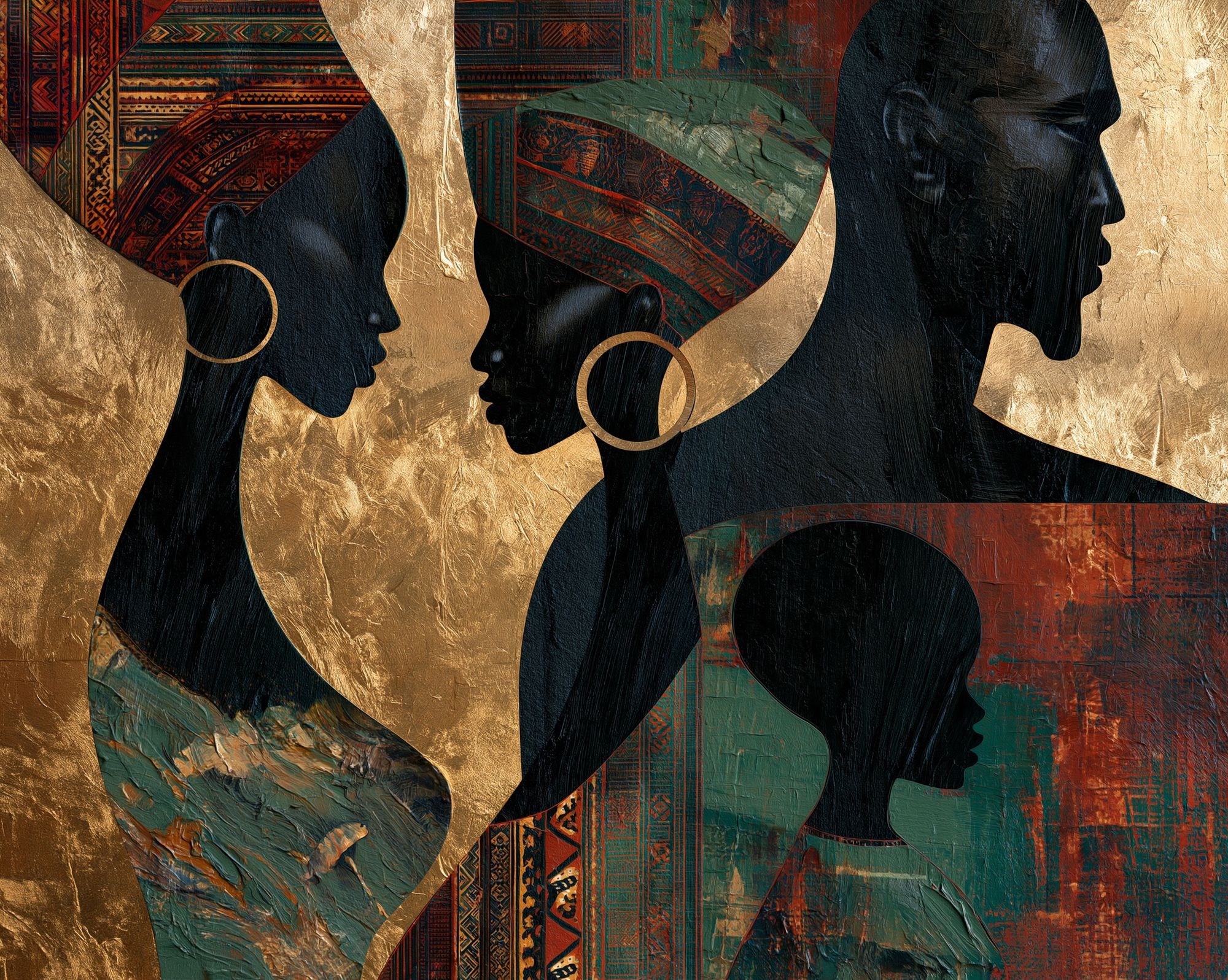 Afro Silhouettes Collage Poster. poster — fine-art art