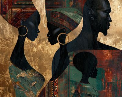 Afro Silhouettes Collage Poster.
