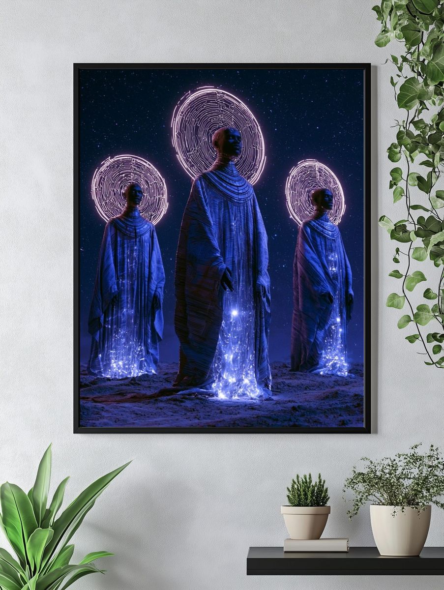 Celestial Figures Surrealism Print. — room view 4