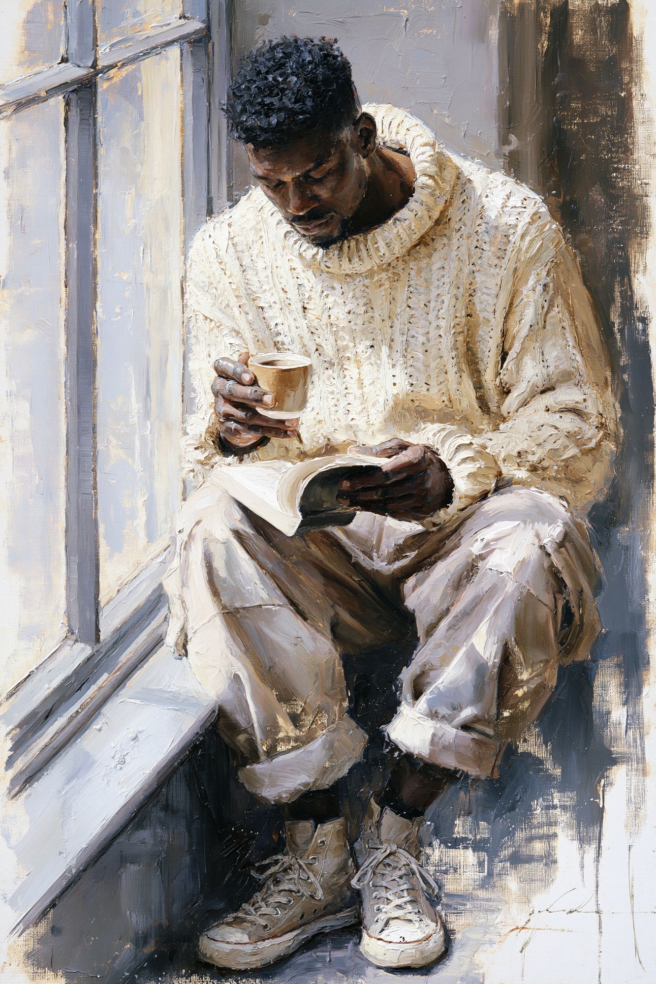Quiet Reader Portrait Print. poster — fine-art art