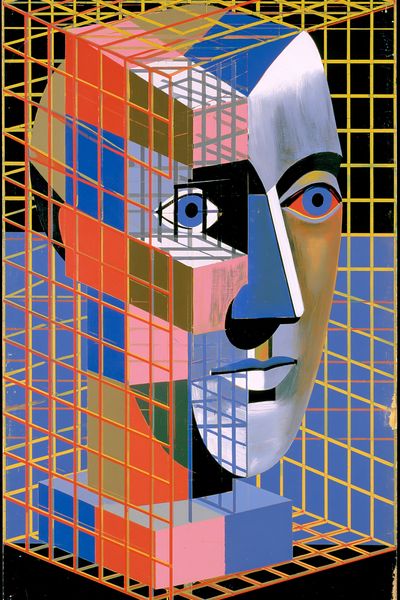 Cubist Face Geometry Poster. poster