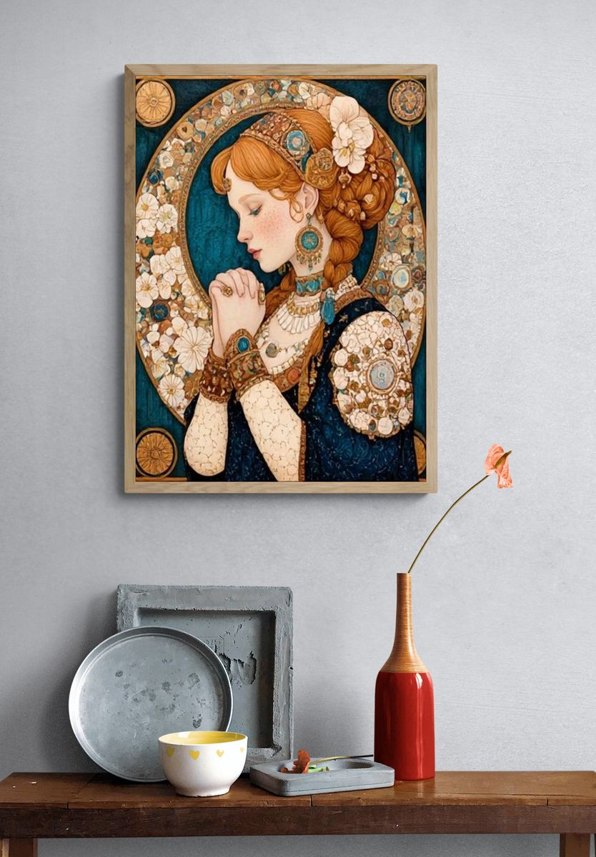 Moonlit Knight on Horse Print. — room view 3