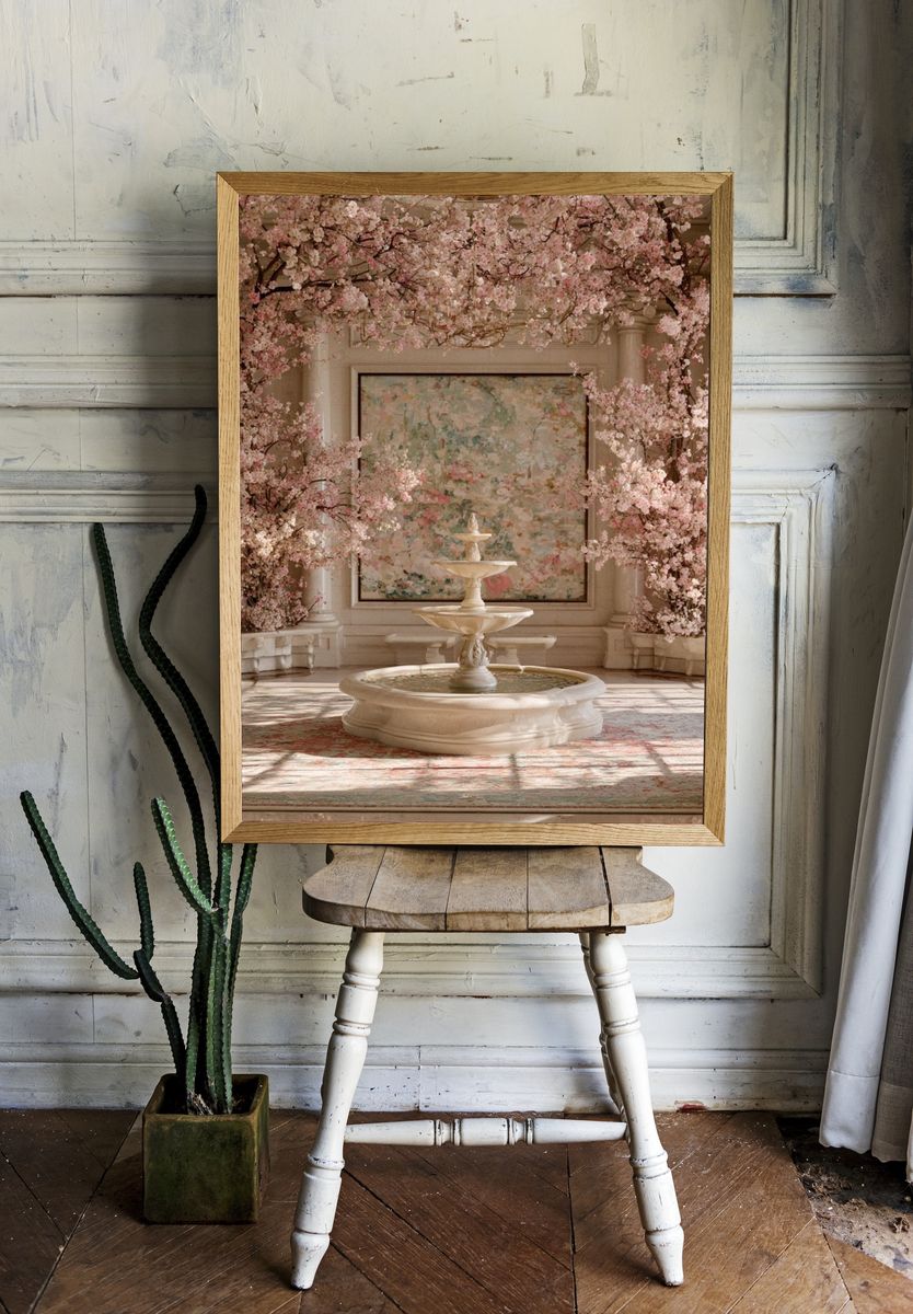 Blush Blossom Fountain Interior Print. — room view 1