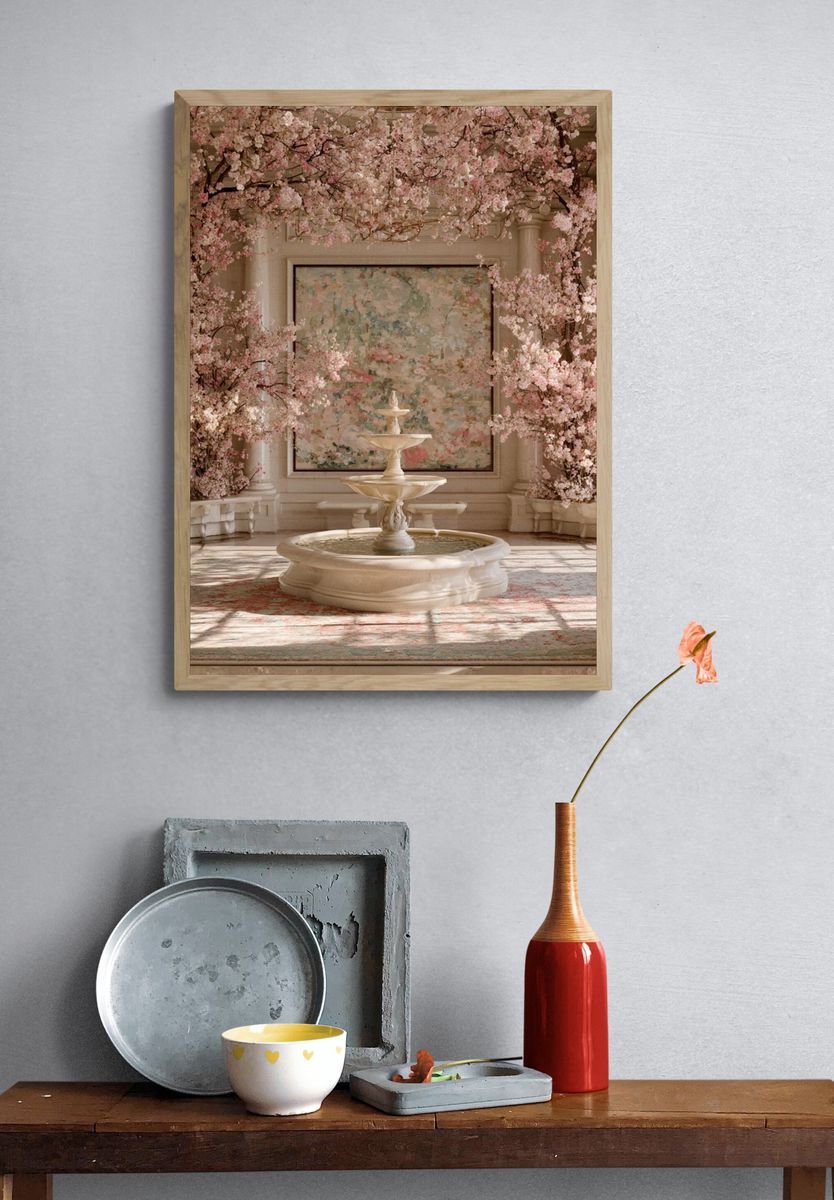 Blush Blossom Fountain Interior Print. — room view 3