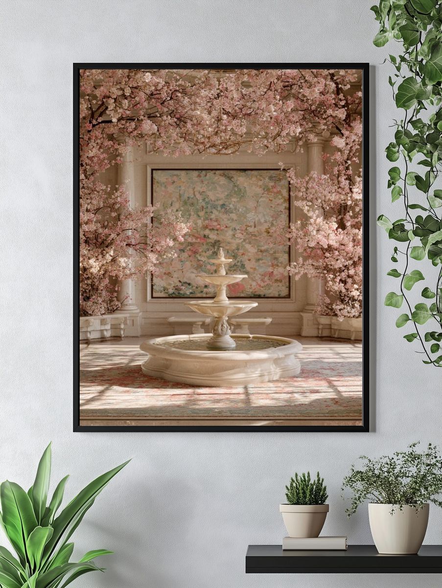 Blush Blossom Fountain Interior Print. — room view 4