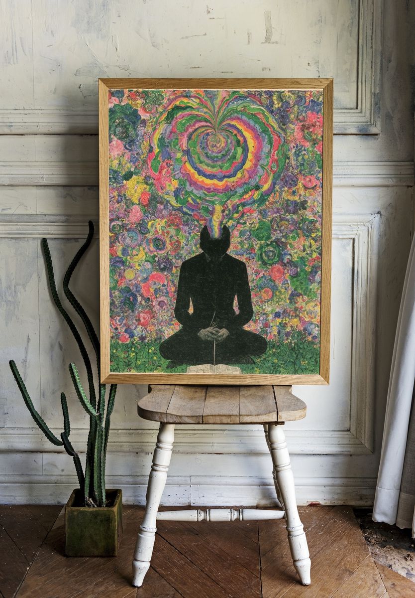 Meditative Floral Vision Fine-Art Poster. room preview