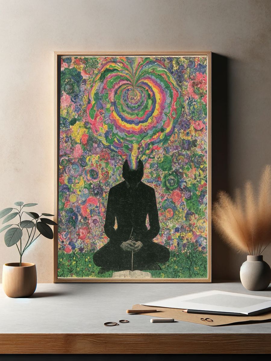 Meditative Floral Vision Fine-Art Poster. — room view 2