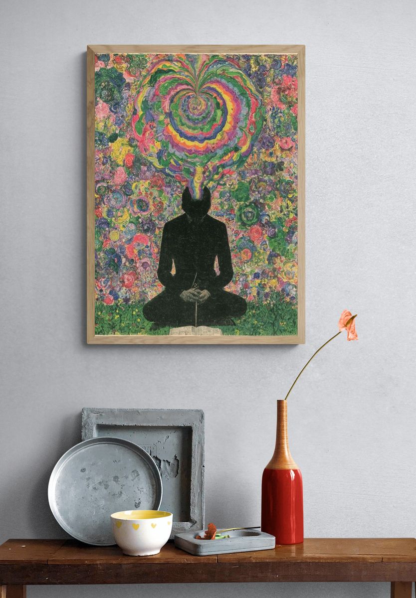 Meditative Floral Vision Fine-Art Poster. — room view 3