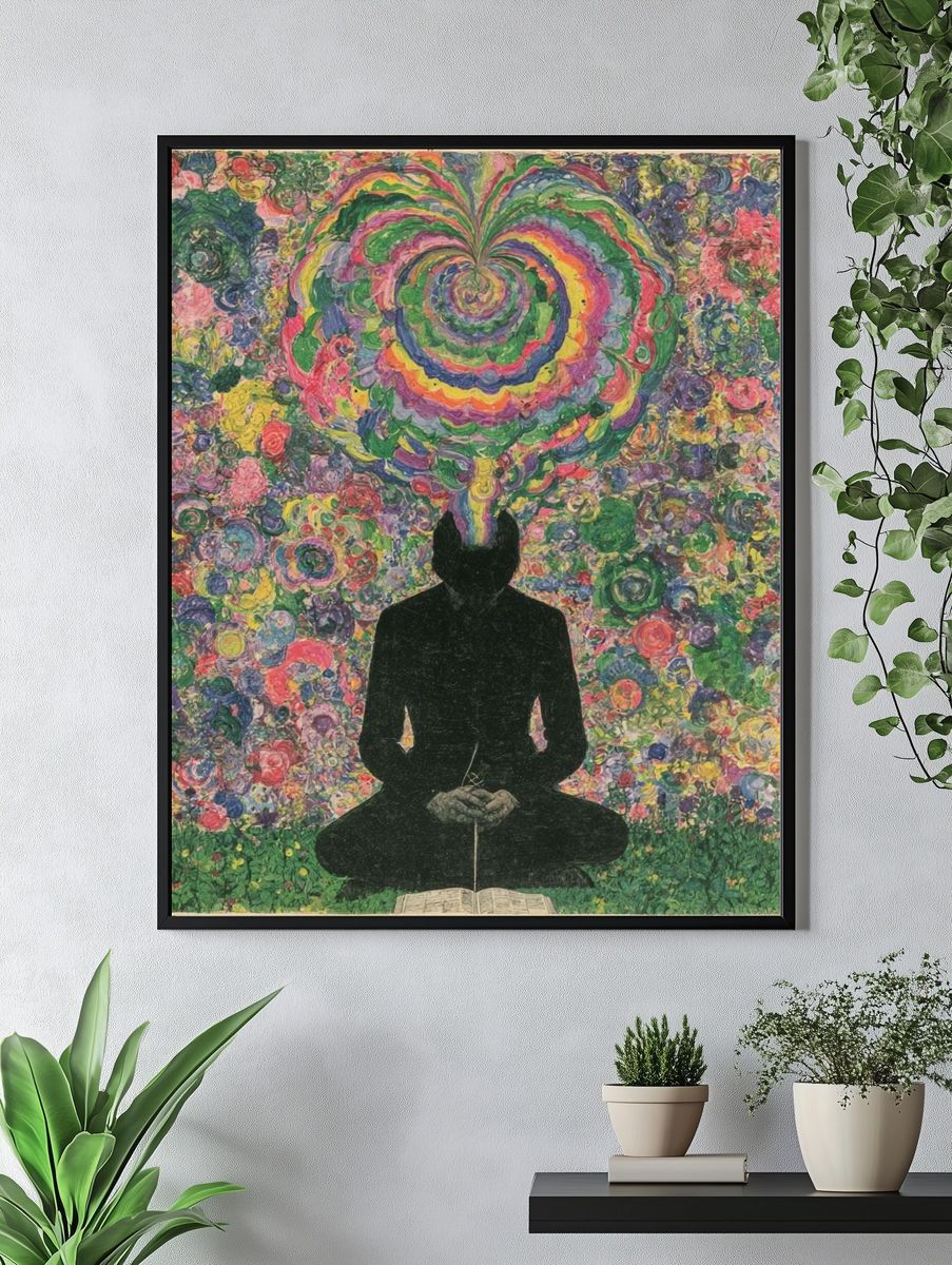 Meditative Floral Vision Fine-Art Poster. — room view 4