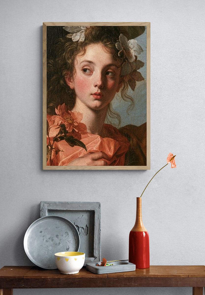 Floral Portrait Renaissance Print. — room view 3