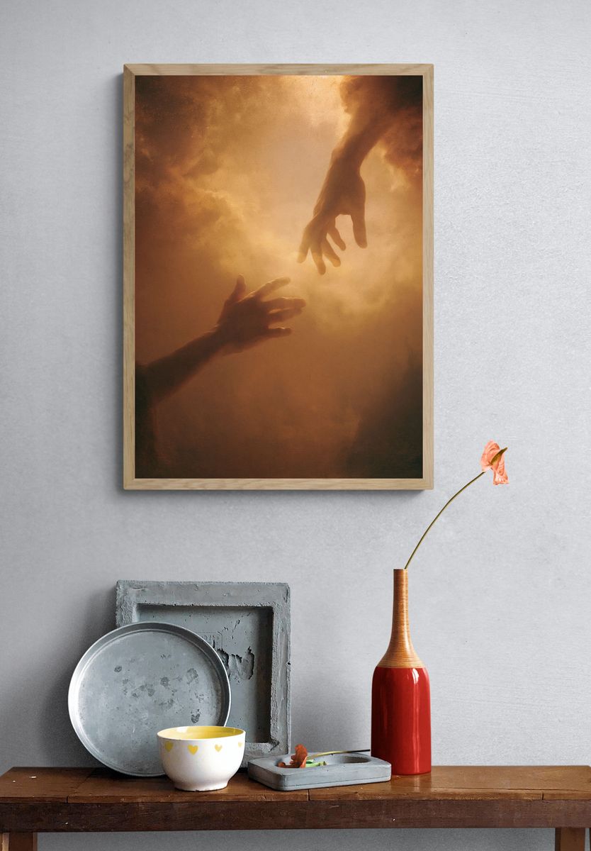 Ethereal Hands in Light Poster. — room view 3